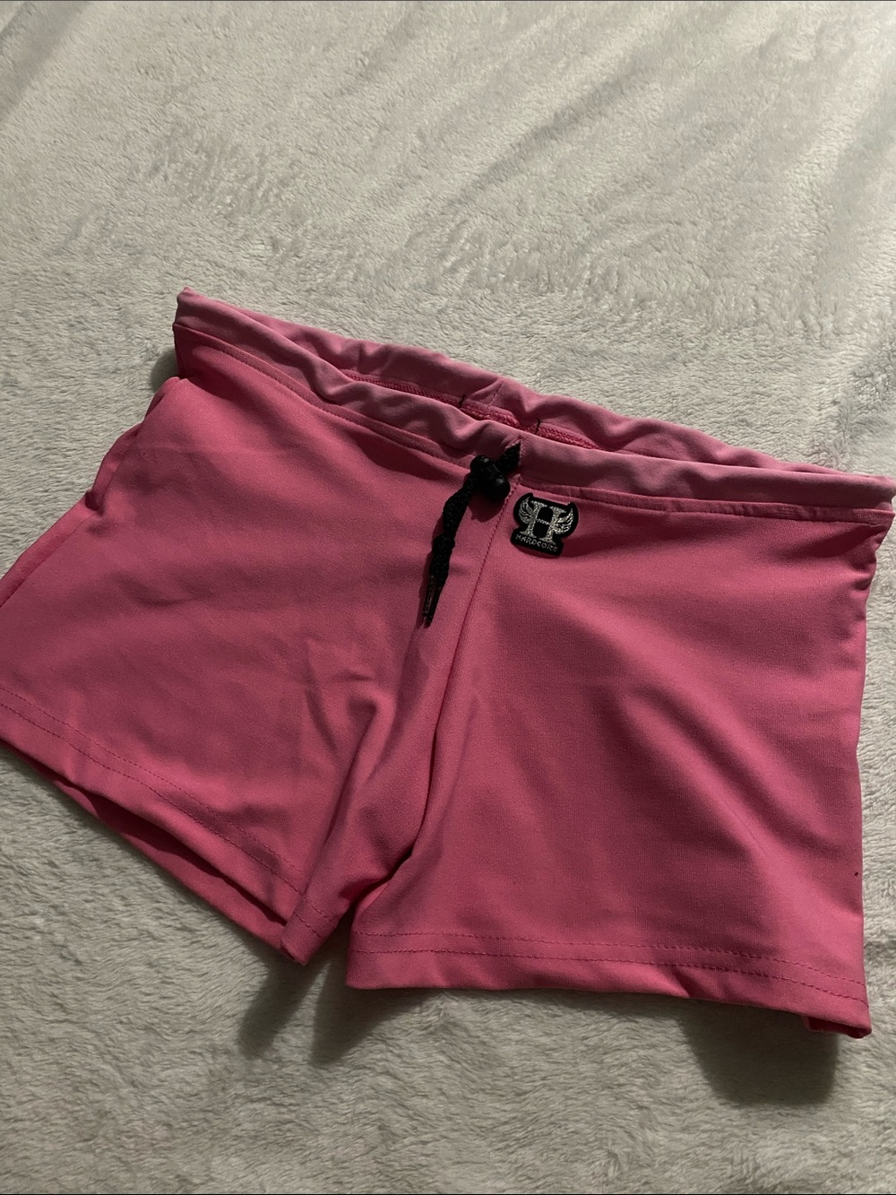 Women’s Pink Athletic Shorts with Logo Accent